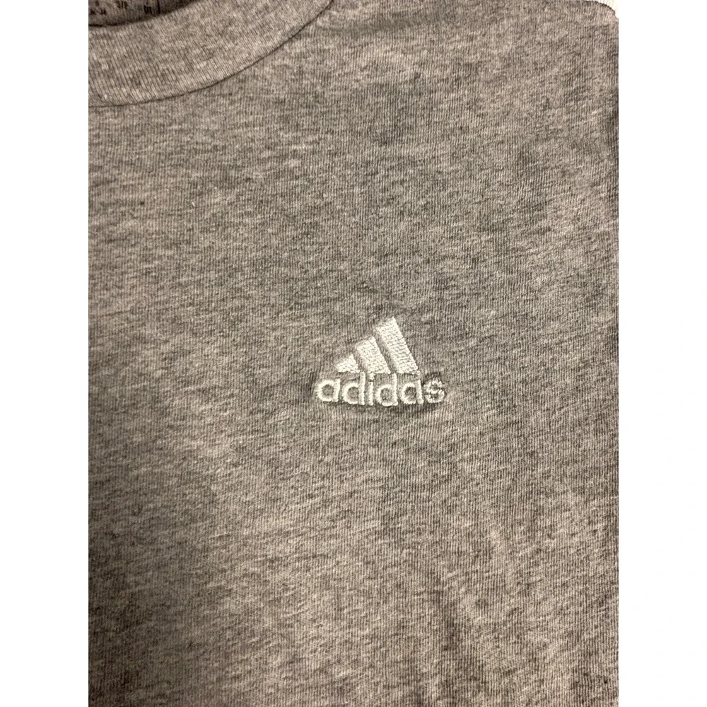 Adidas Essentials 3-Stripes Slim Fit T-Shirt Grey White GL0785 Mens Small